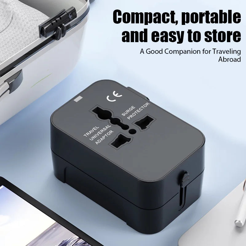 Universal Travel Adapter EU UK US AU AC Power Charger Adapter Outlet Converter Socket Plug Adaptor Connector with Dual USB Port